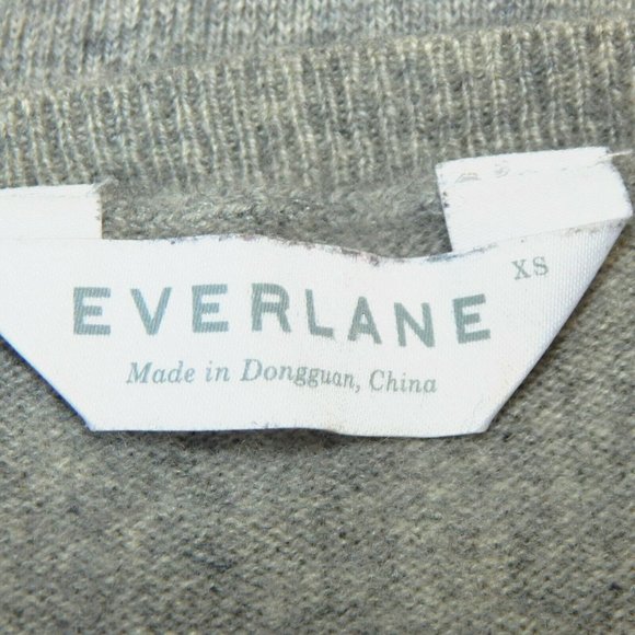 EVERLANE Classic Grey 100% Cashmere Crewneck Sweater Preppy Womens XS - 717 - Picture 5 of 5